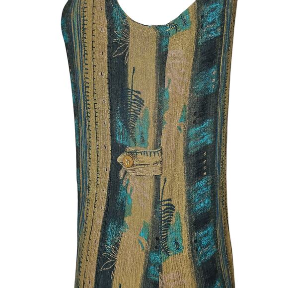 VTG 90s Midi Dress Womens Small Rayon Hippie Indie Goblincore Earthy Festival - Picture 7 of 12